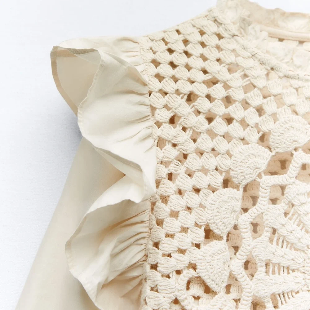 ZARA RUFFLED SLEEVE KNIT CONTRASTING TOP blogger favorite